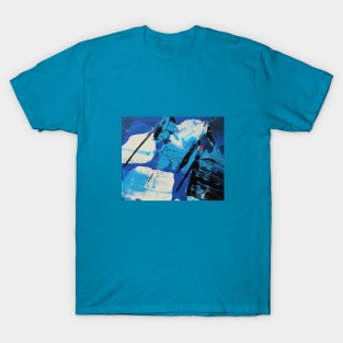 White-Blue Leaves T-Shirt